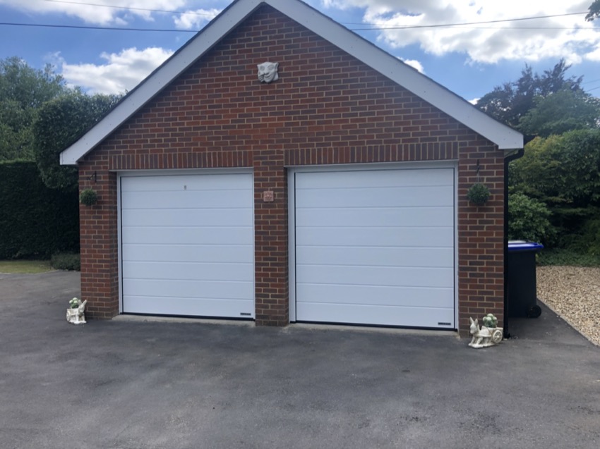 White sectional garage doors